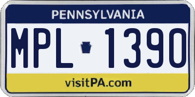 PA license plate MPL1390