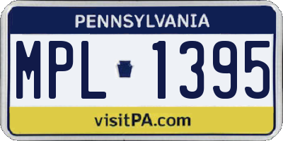 PA license plate MPL1395