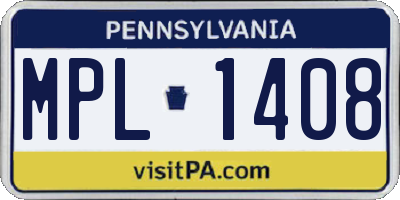 PA license plate MPL1408