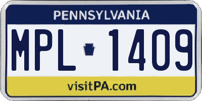 PA license plate MPL1409