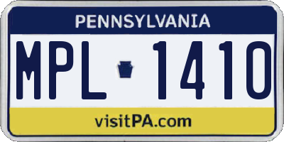 PA license plate MPL1410