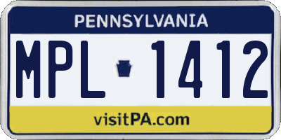 PA license plate MPL1412