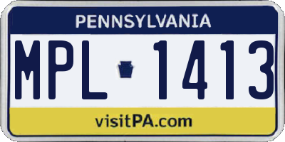PA license plate MPL1413