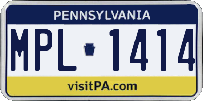 PA license plate MPL1414