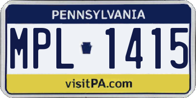 PA license plate MPL1415