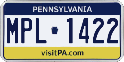 PA license plate MPL1422