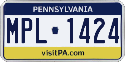 PA license plate MPL1424