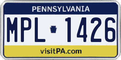 PA license plate MPL1426