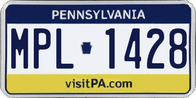 PA license plate MPL1428