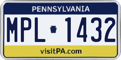PA license plate MPL1432
