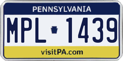 PA license plate MPL1439