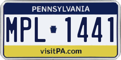 PA license plate MPL1441
