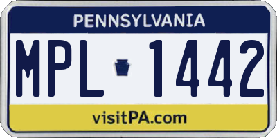 PA license plate MPL1442