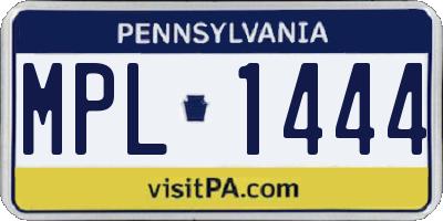 PA license plate MPL1444