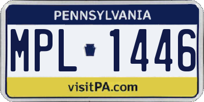 PA license plate MPL1446