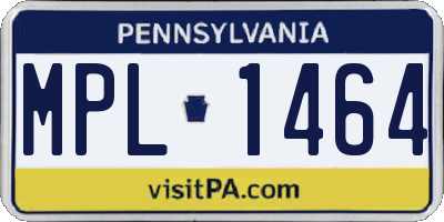 PA license plate MPL1464