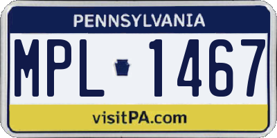 PA license plate MPL1467