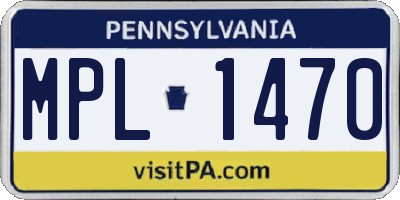 PA license plate MPL1470