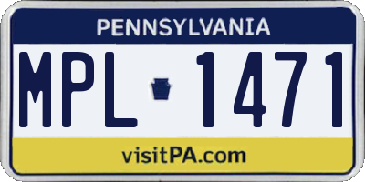 PA license plate MPL1471
