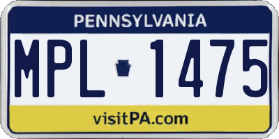 PA license plate MPL1475