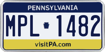 PA license plate MPL1482