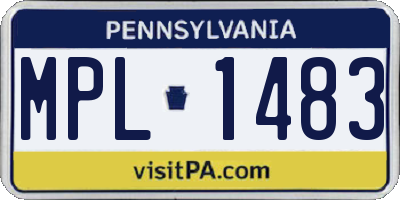 PA license plate MPL1483