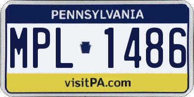 PA license plate MPL1486