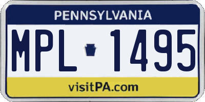 PA license plate MPL1495
