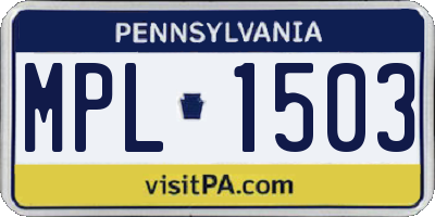 PA license plate MPL1503