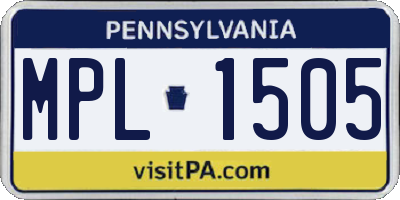 PA license plate MPL1505