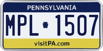 PA license plate MPL1507