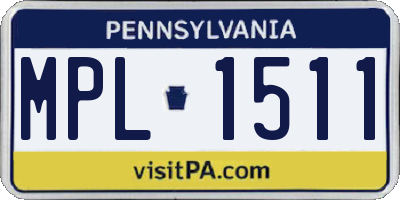 PA license plate MPL1511