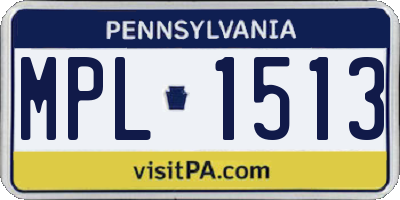 PA license plate MPL1513