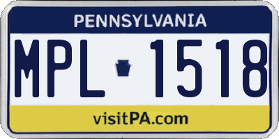 PA license plate MPL1518
