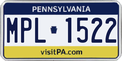 PA license plate MPL1522
