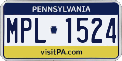 PA license plate MPL1524