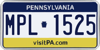 PA license plate MPL1525