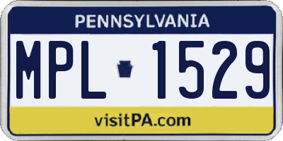 PA license plate MPL1529