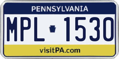 PA license plate MPL1530