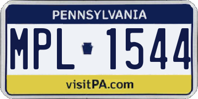 PA license plate MPL1544