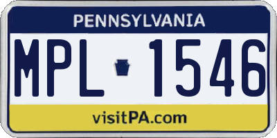 PA license plate MPL1546