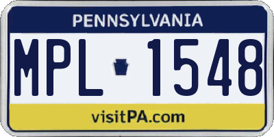PA license plate MPL1548