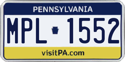 PA license plate MPL1552