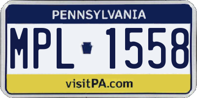 PA license plate MPL1558