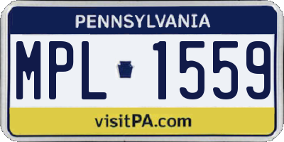 PA license plate MPL1559