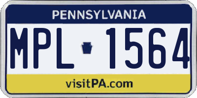 PA license plate MPL1564