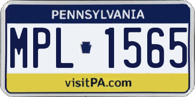 PA license plate MPL1565