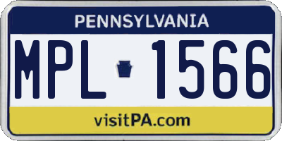 PA license plate MPL1566