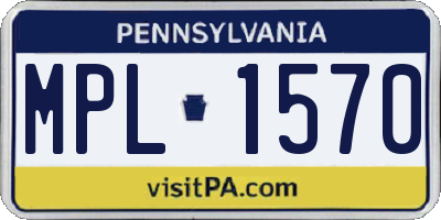 PA license plate MPL1570