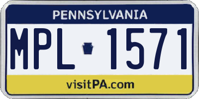 PA license plate MPL1571
